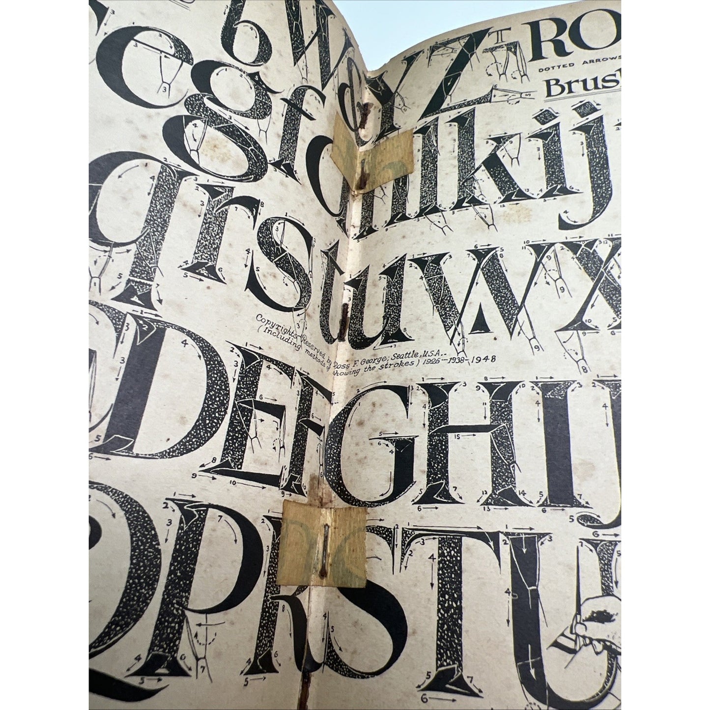 1948 Speedball Lettering Book Property GM&O RAILROAD DRAFTING DEPT MOBILE AL
