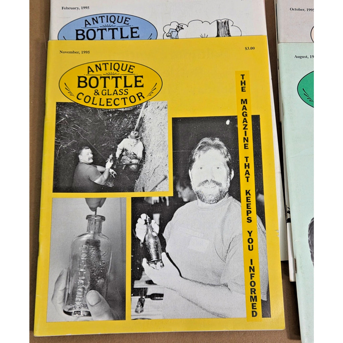 Vintage Antique Bottle & Glass Collector Magazine Lot 1995 Run Set of 11 Issues