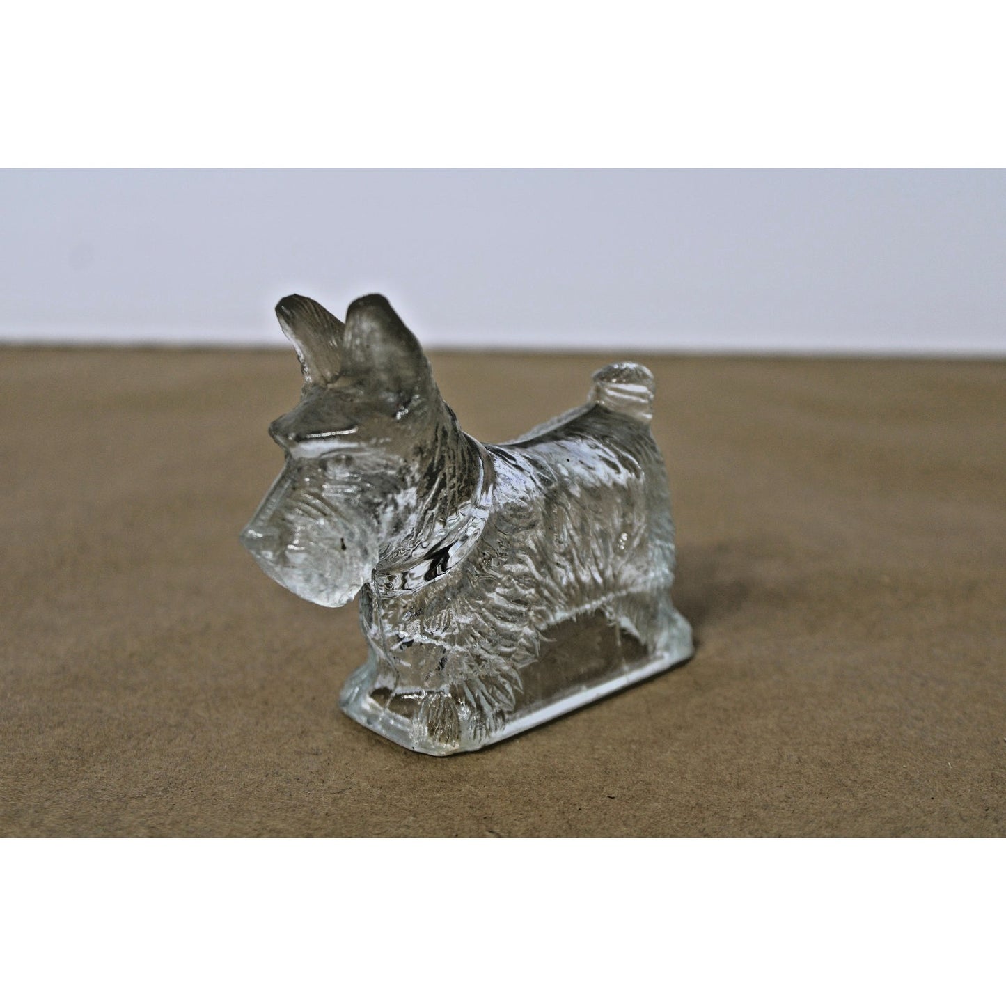 Scottie/ Westie Dog Federal Glass Figurine, Pressed Glass Scottish Terrier Candy