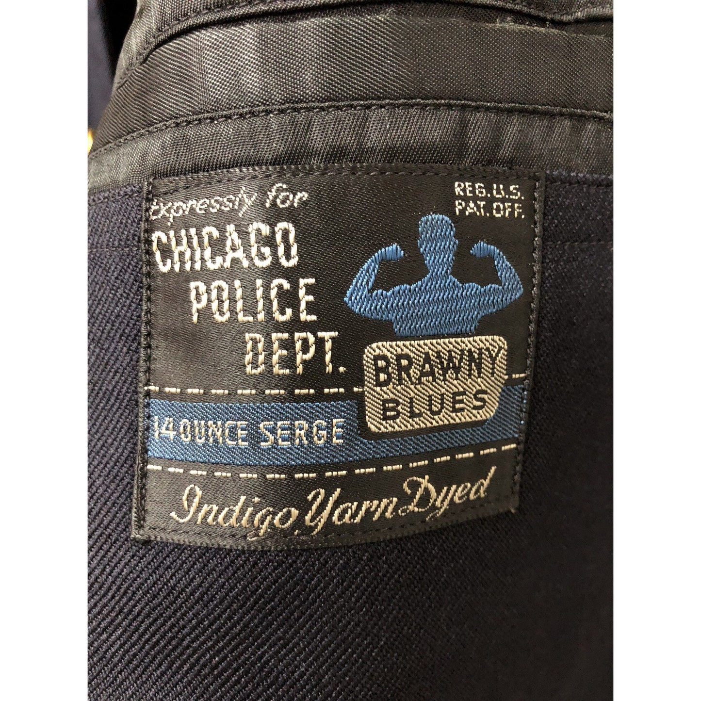 Vintage Chicago Police Coat Double Breasted Brawny Blues Kale Uniform Jacket