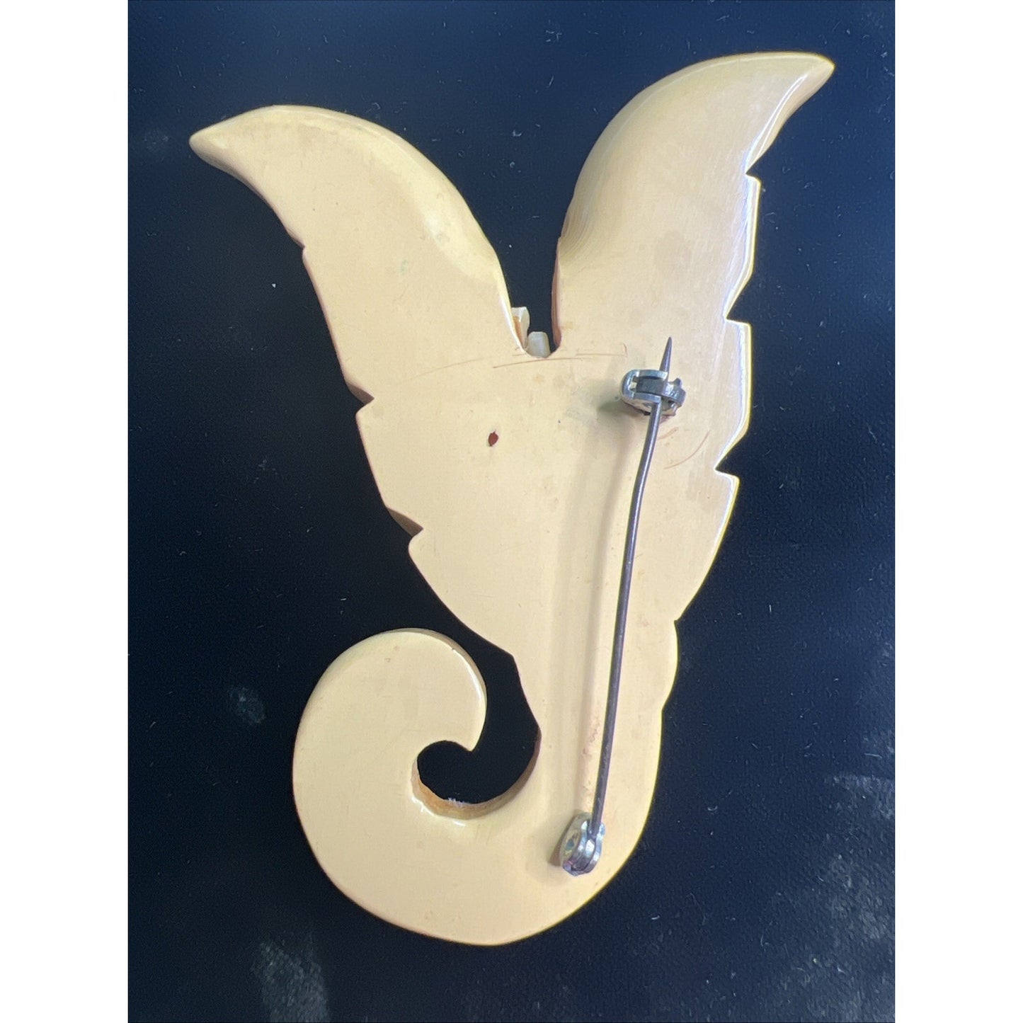 Large Abstract Vintage Brooch Pin Scroll Scallop Design 3.5”