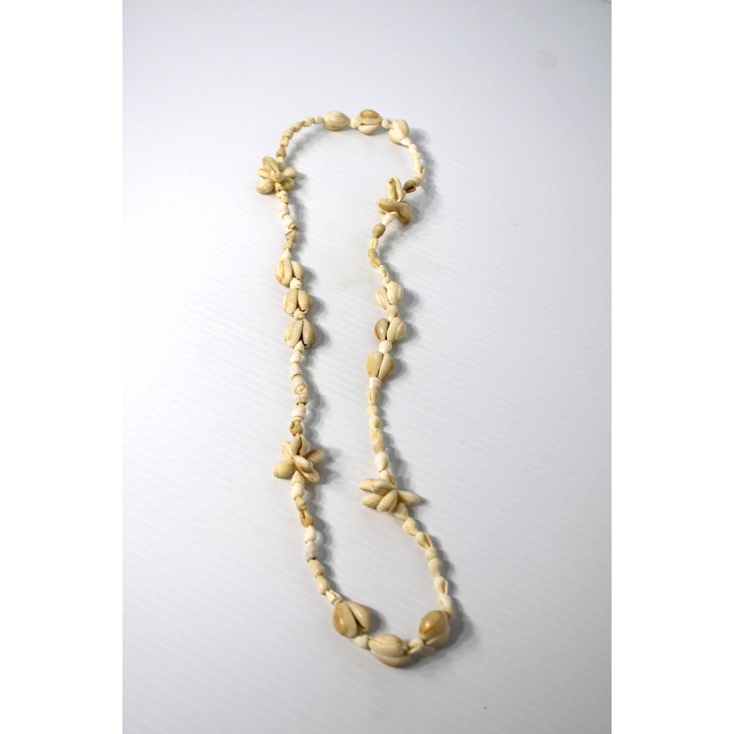 Vintage Hawaiian Cowrie Shell Necklace, 30" Boho Coastal Cowgirl