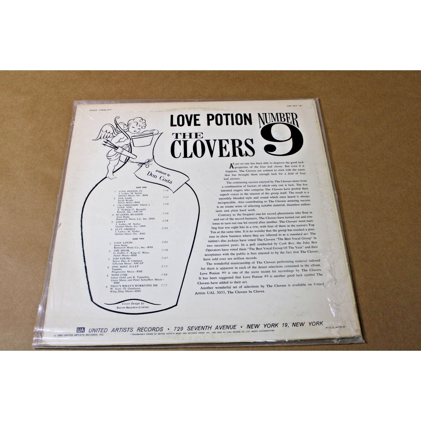 1960 Vintage Album- The Clovers "Love Potion Number 9"