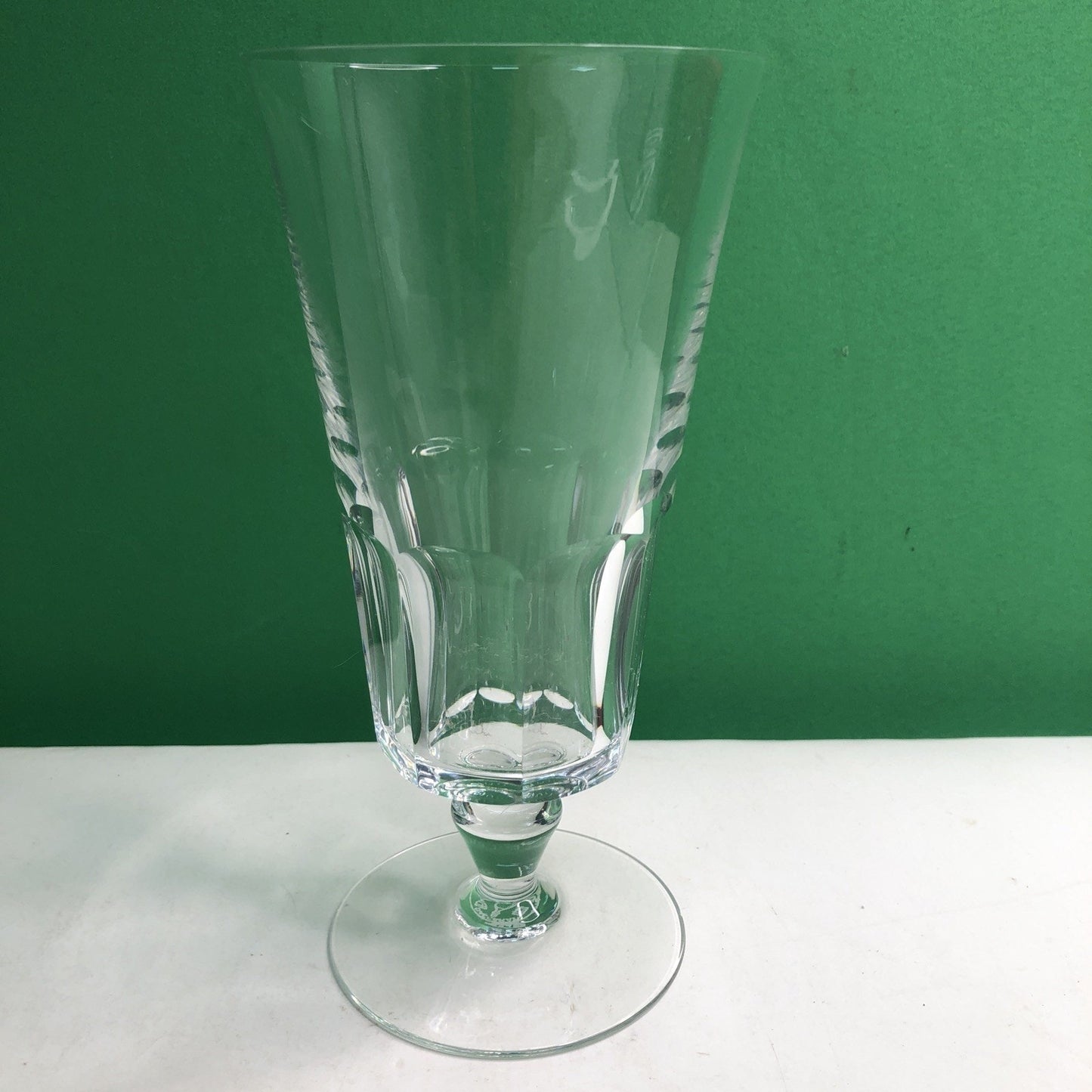 One (1) Baccarat of France Bretagne Footed Iced Tea Glass 6 7/8" Tall Crystal