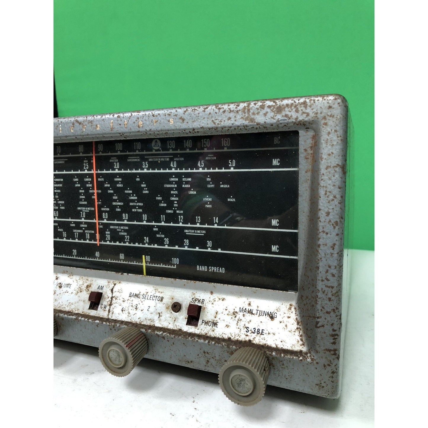 VTG Short Wave Radio Receiver By The Hallicrafters Co. MODEL S-38E Works 4 Band