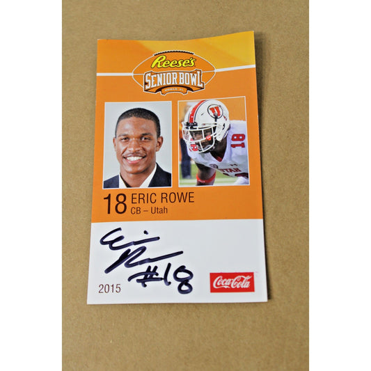 2015 Senior Bowl Signed Autographed Card Eric Rowe (Patriots, Dophins, Steelers)