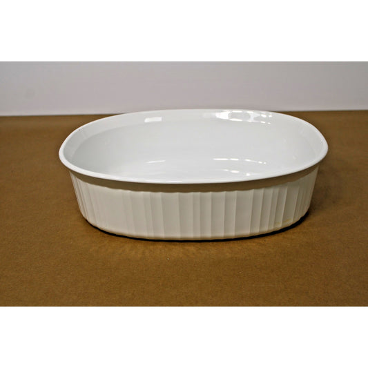 Corning French White 2.5 Quart Oval Covered Casserole No Lid, 11" x 8.5" x 3"