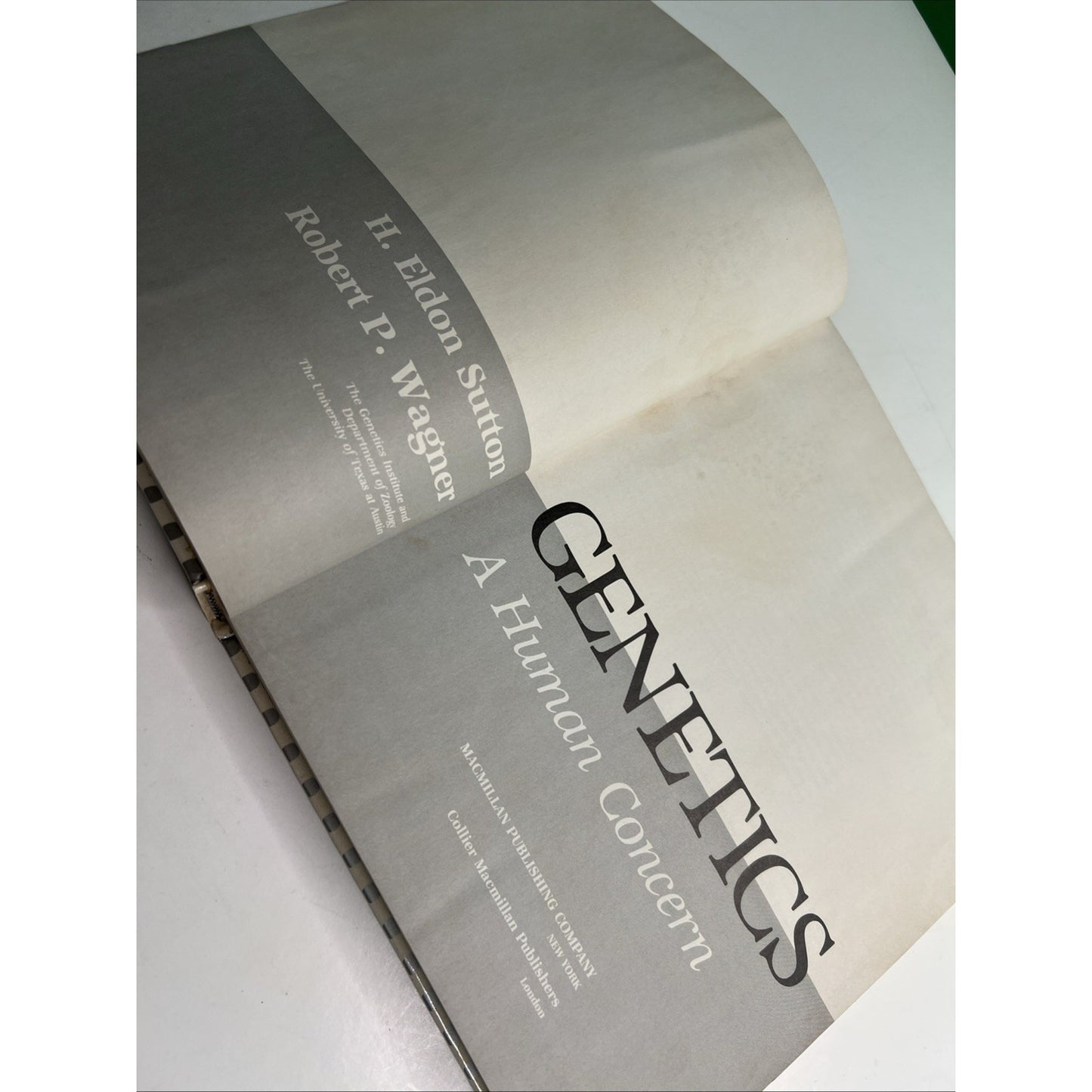 Genetics A Human Concern 1985 HC by Sutton & Wagner Textbook Illustrated