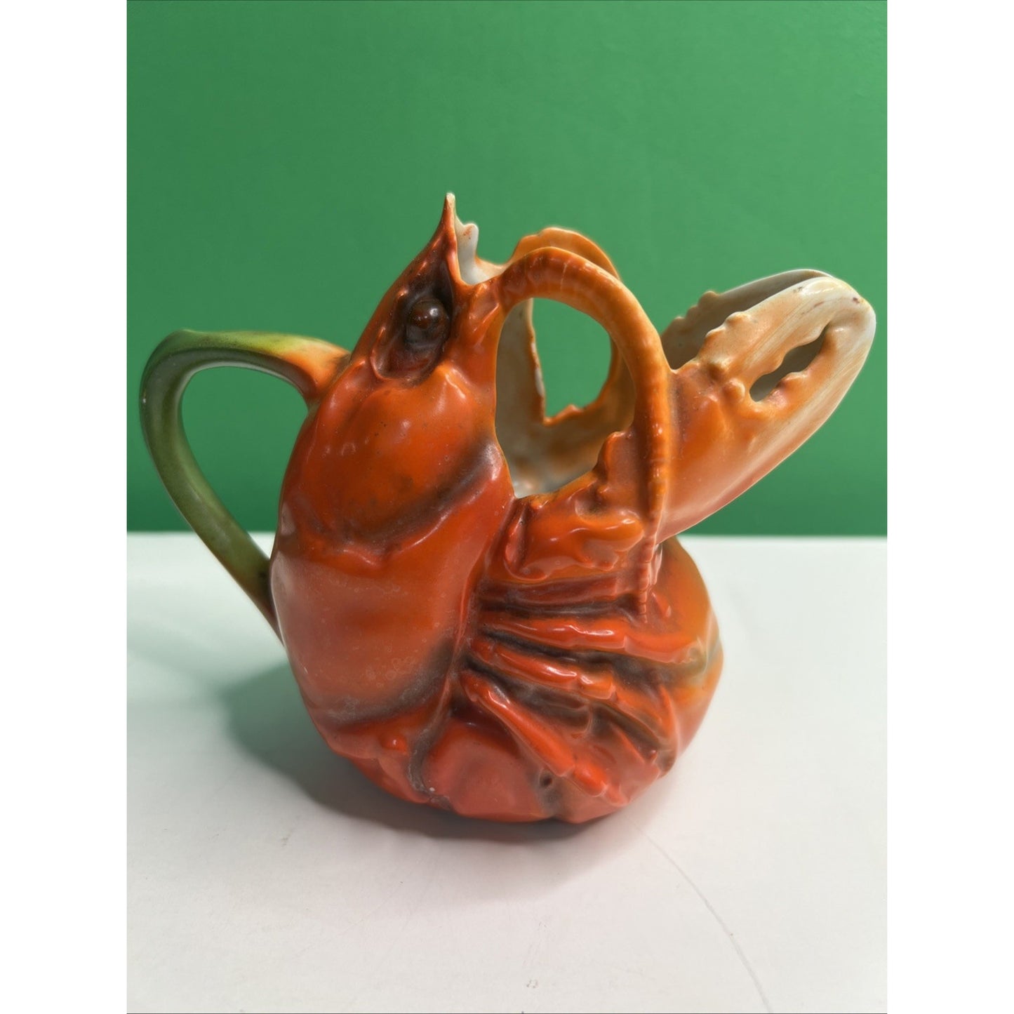 Antique Royal Bayreuth Lobster Butter Pitcher Creamer Porcelain Bavaria 4" Tall