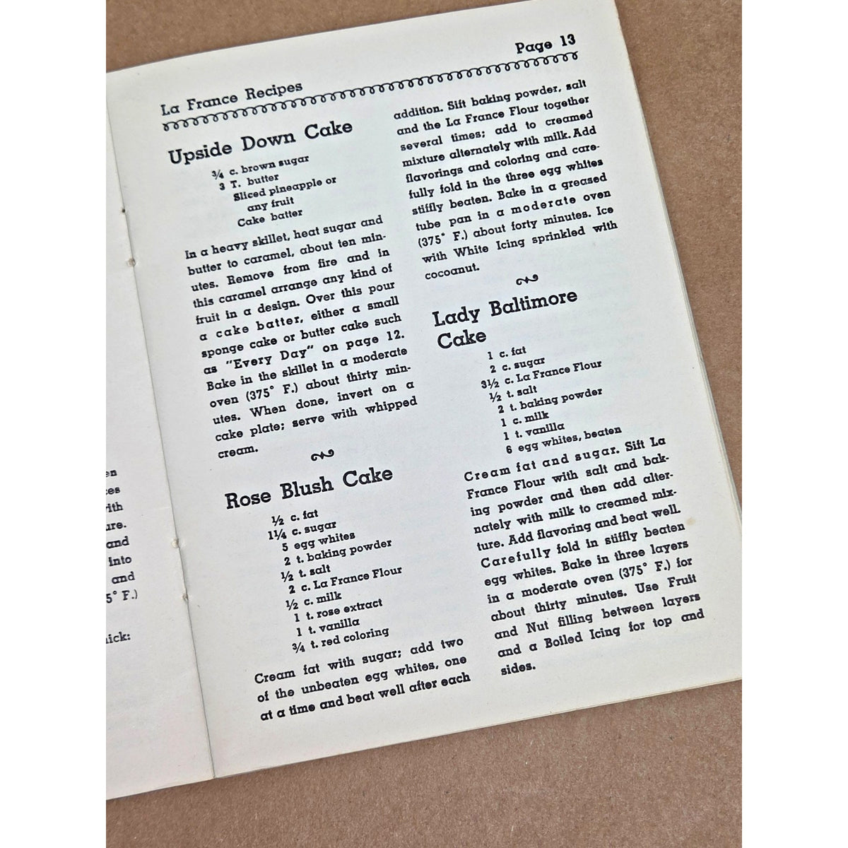 Vintage La France Flour Prize Recipes Booklet - Morten Milling Co. Dallas, TX