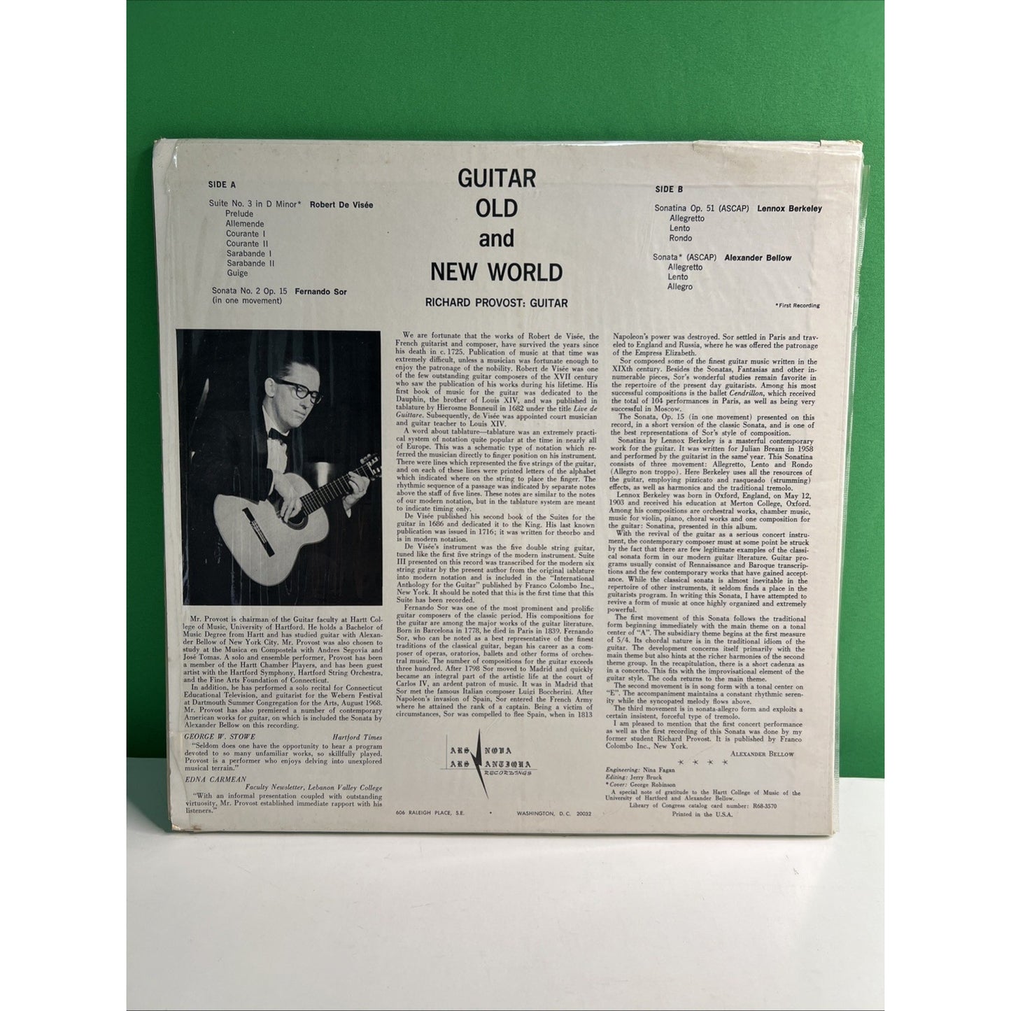 RICHARD PROVOST : GUITAR : OLD & NEW WORLD, 1968, Vinyl Record LP