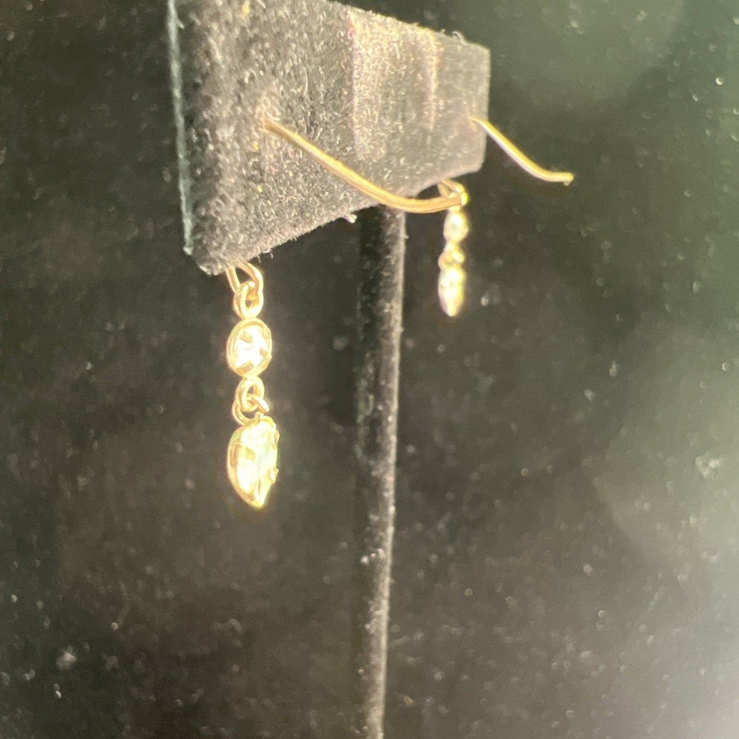 Dainty Heart Shaped Dangle Drop Opal Earrings French Wire