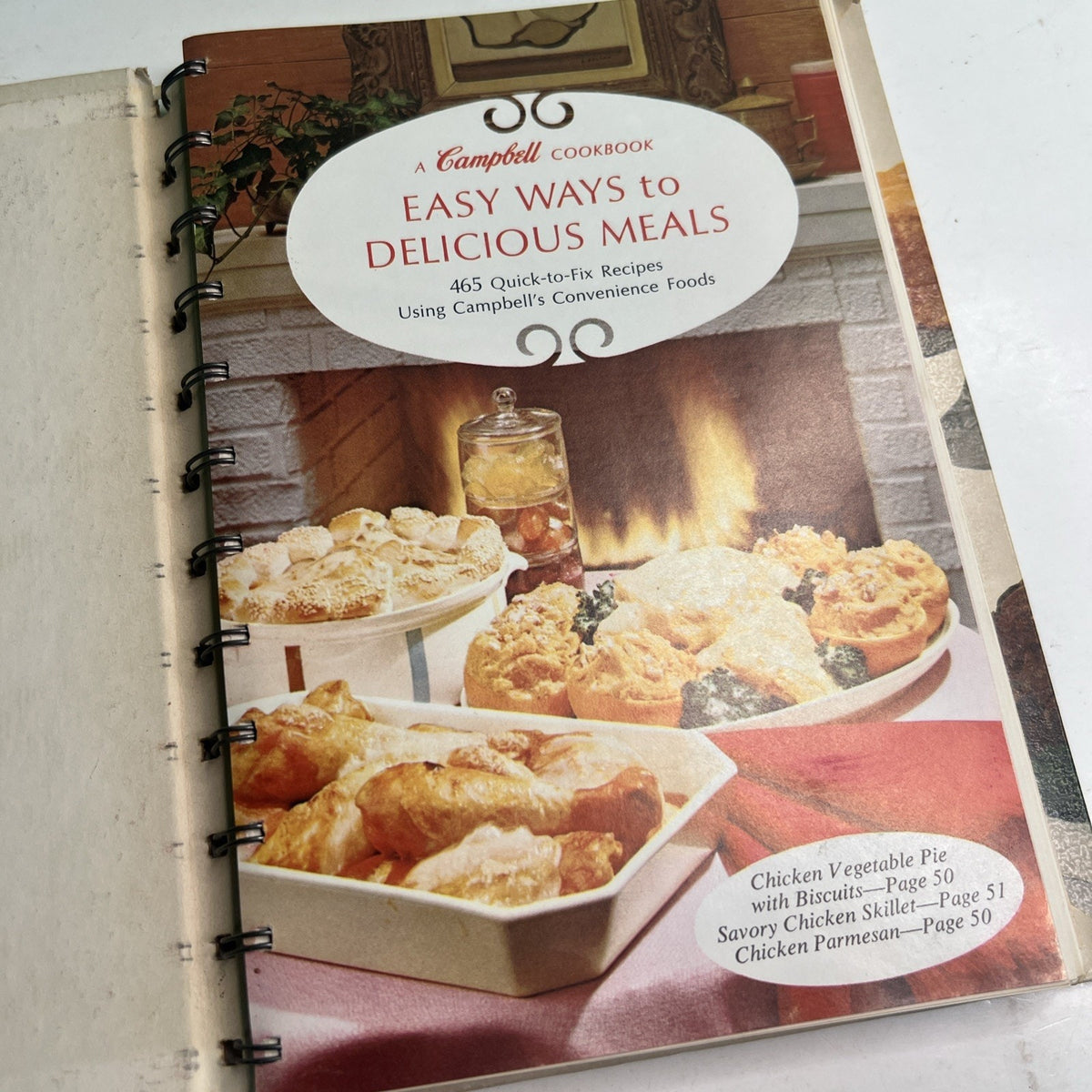 1968 Campbell Cookbook: Easy Ways to Delicious Meals Spiral Bound Illustrated