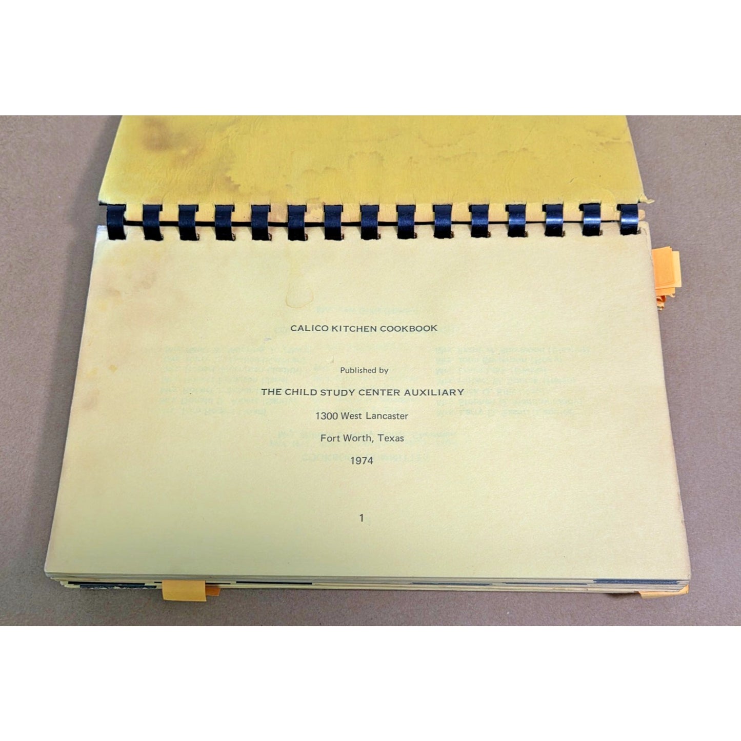 Vintage 1974 Calico Kitchen Cookbook - Fort Worth Child Study Center Auxiliary