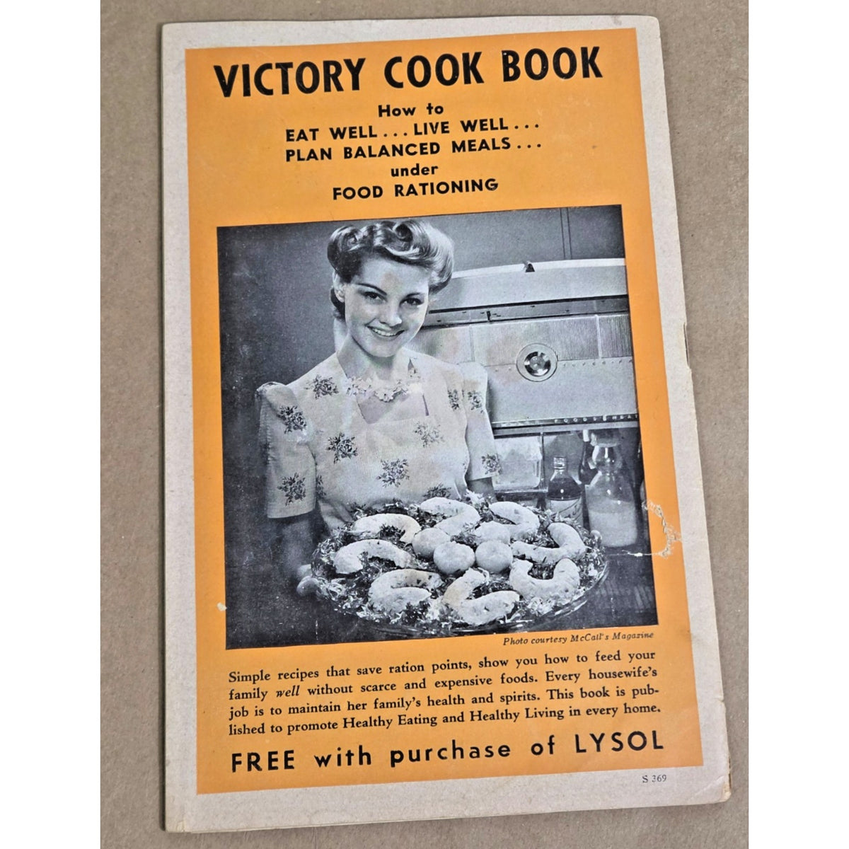 Vintage 1943 Victory Cook Book - WWII Rationing Recipes & Lysol Advertising