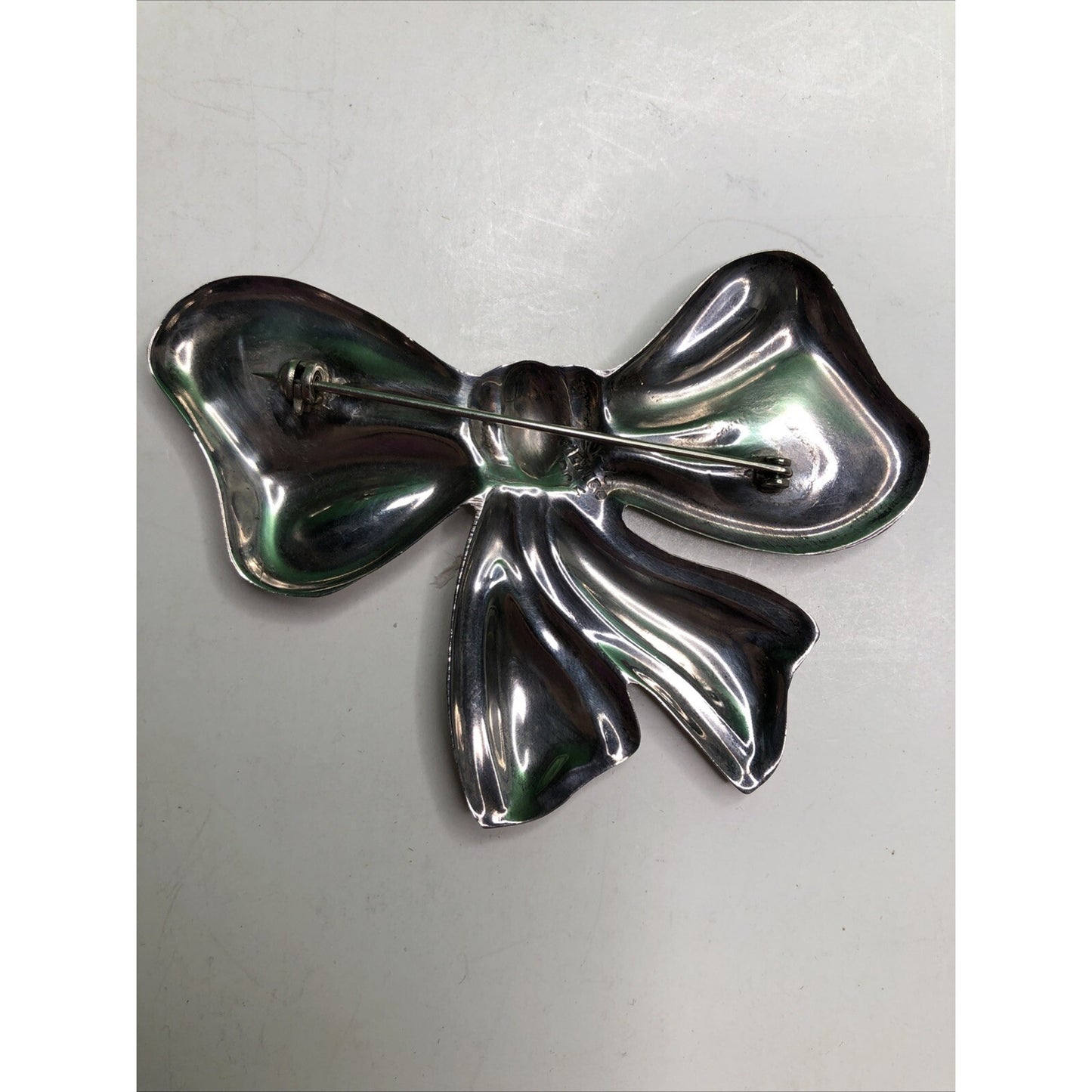 Vintage Sterling Silver .925 Mexico Large Bow Brooch Pin