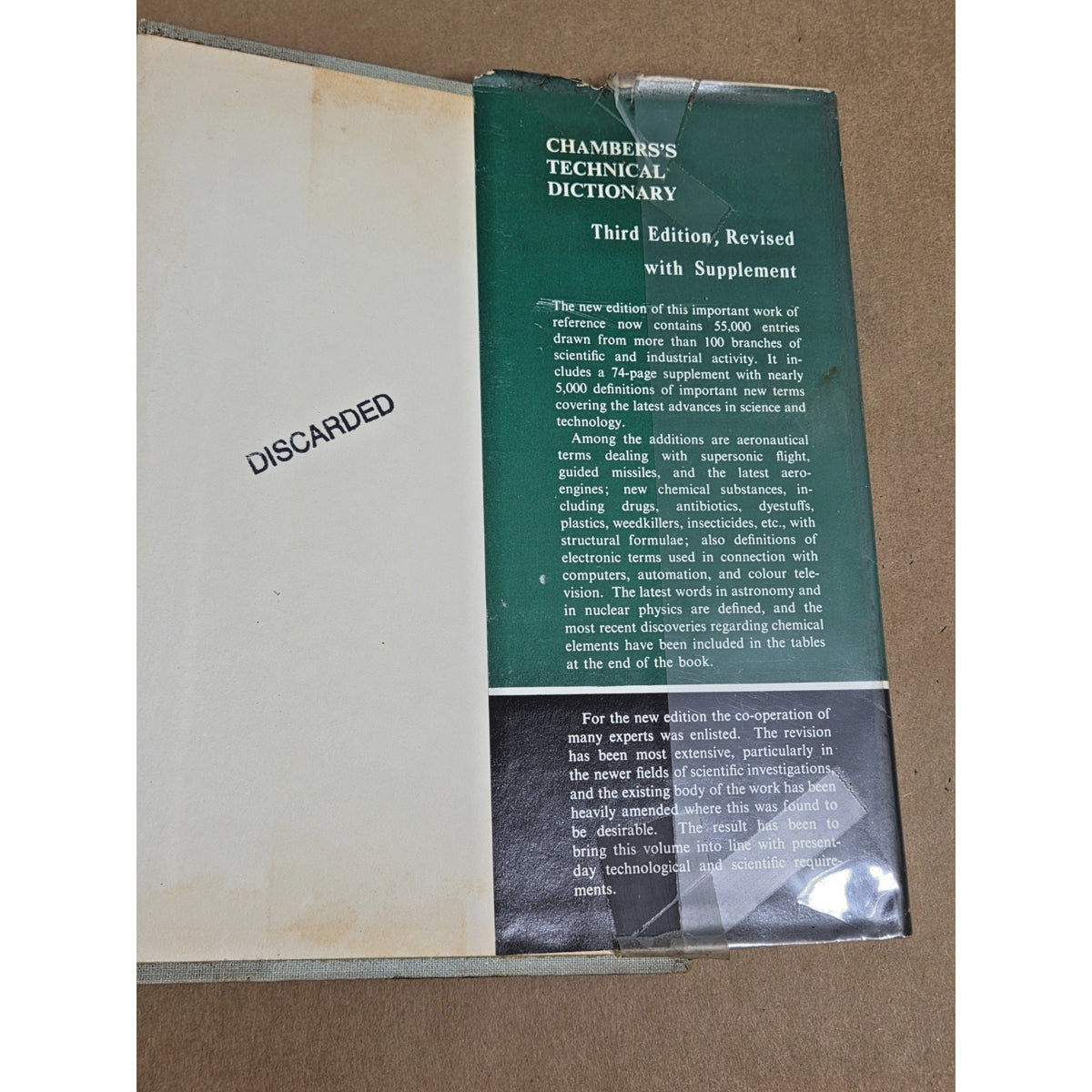 Vintage 1962 Chambers's Technical Dictionary - Eglin Air Force Base Library Copy