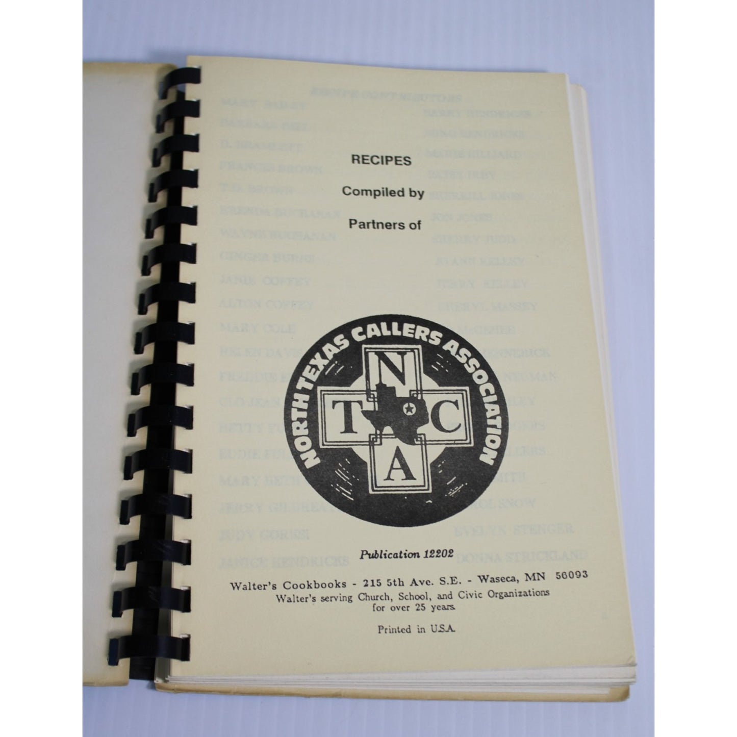 Vintage Callin' Cuein' Cookin' North Texas Callers Assoc. Square Dance Cookbook