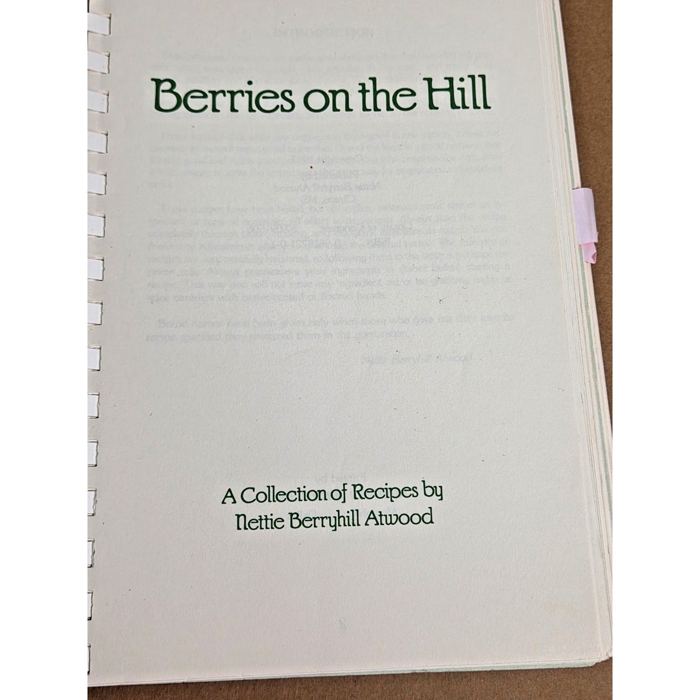 Vintage 1987 *Signed* "Berries on the Hill" Cookbook - Southern Recipes & Art