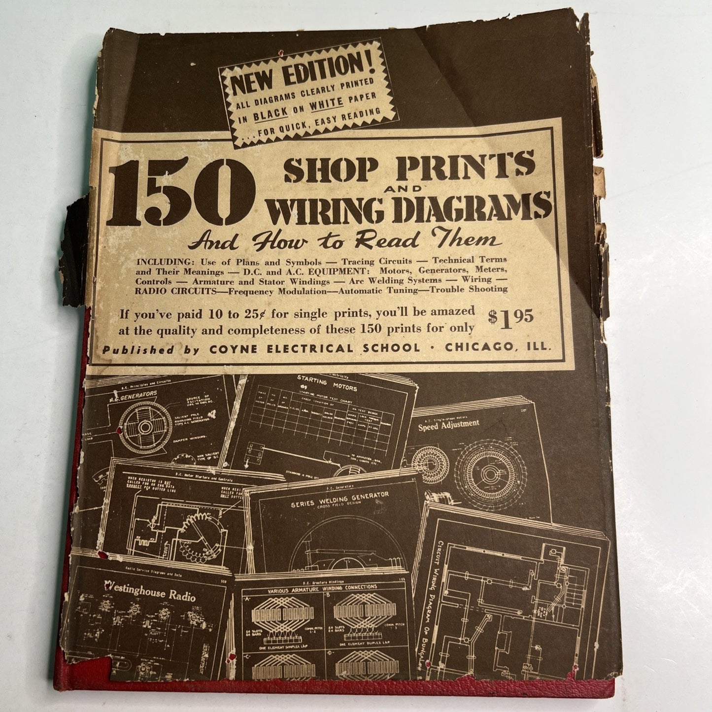 150 Shop Prints and Wiring Diagrams by Coyne Electrical School 1946 HC
