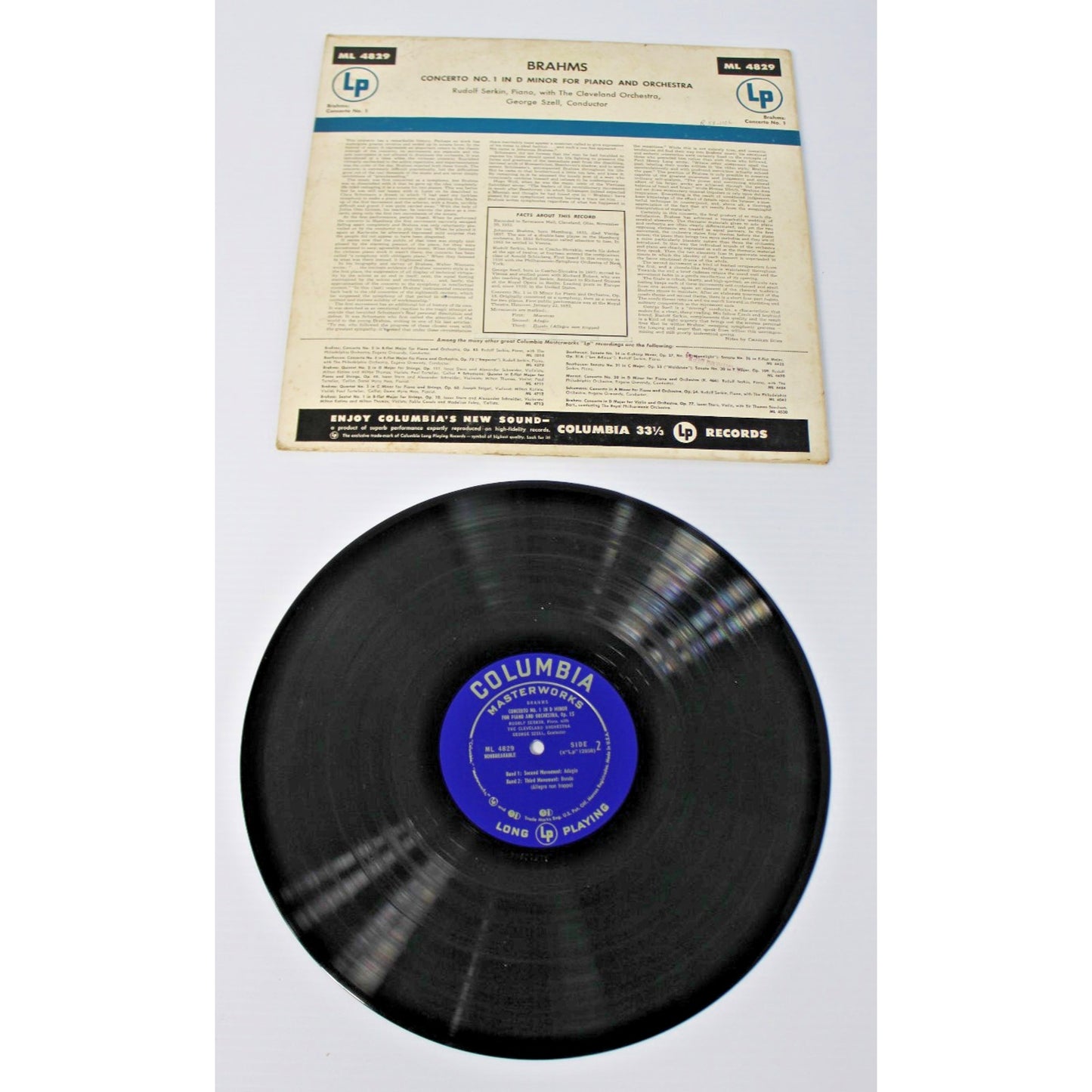 Rudolf Serkin w/ Cleveland Orchestra- Brahms Concerto No. 1 w/ George Szell- VG+