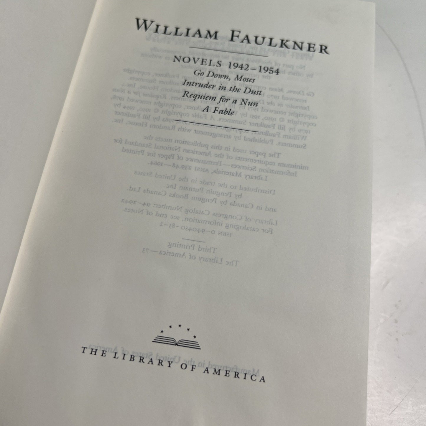 William Faulkner : Novels 1942-1954 : Go Down, Moses / Intruder in the Dust / Re