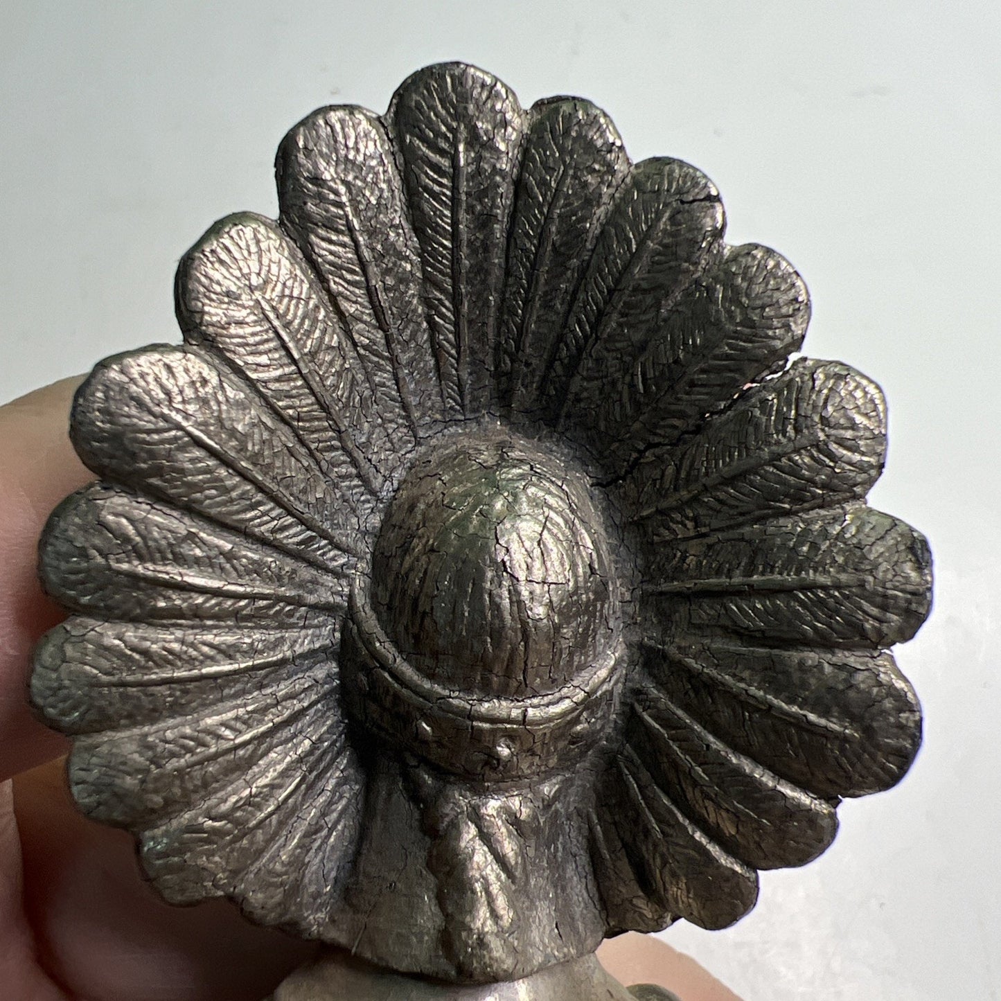 Vintage Metal Indian Chief Radiator Cap Hood Ornament Pontiac Rat Rod No Marks