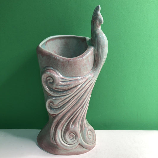 Vtg MCM CALIFORNIA CA Pottery - West Coast Pottery Peacock Vase Planter Figurine