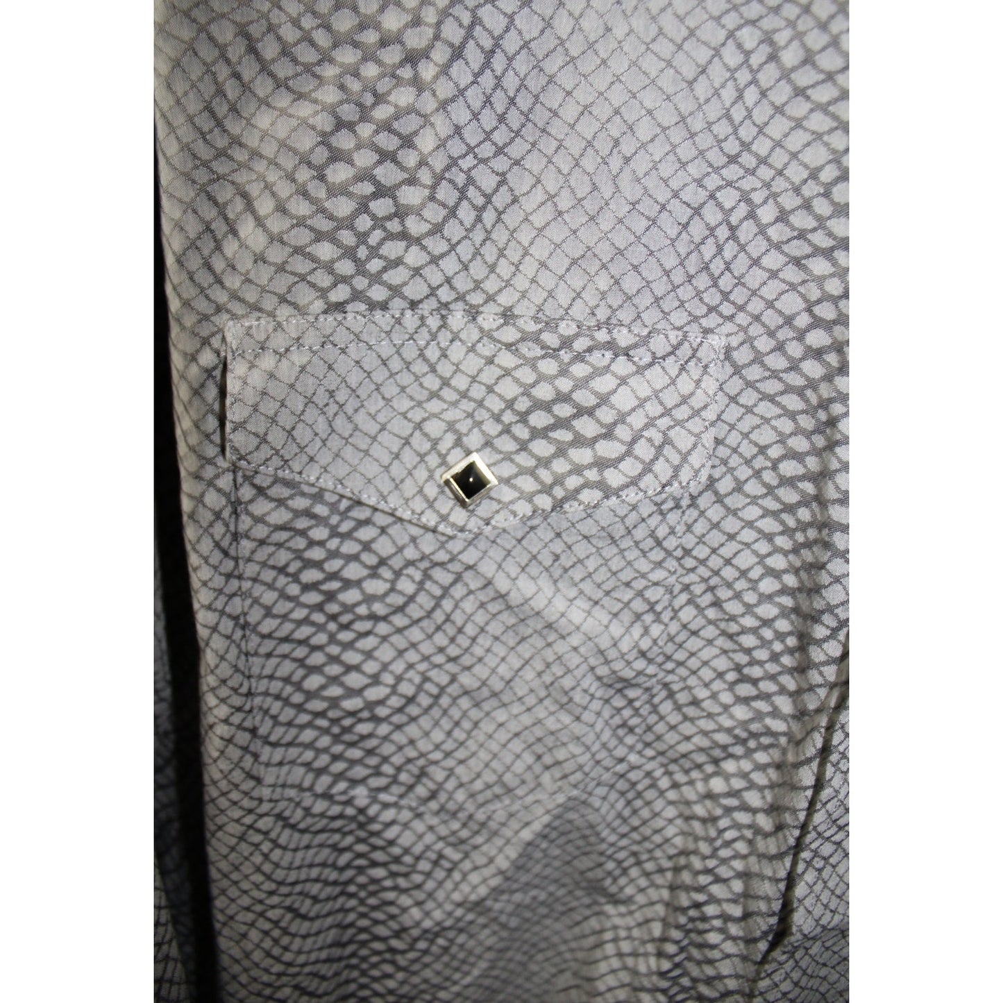 Wrangler George Strait Troubadour Men's XL Grey Snakeskin Print Western Shirt