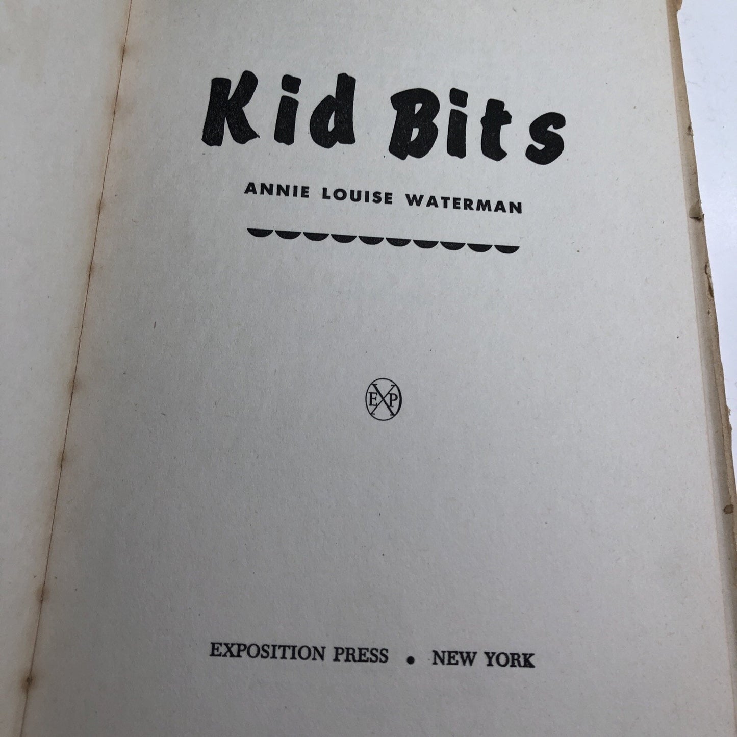 Kid Bits by Annie Louise Waterman 1951 SIGNED Mobile Alabama AL Author