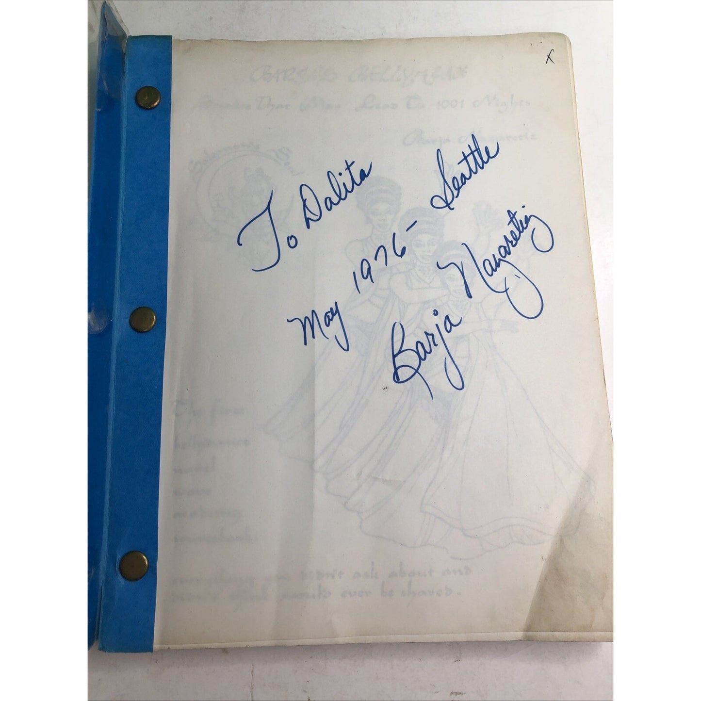 Barja’s Belly Fax By Barja Nazaretiz SIGNED Belly Dance Sourcebook Bellydance