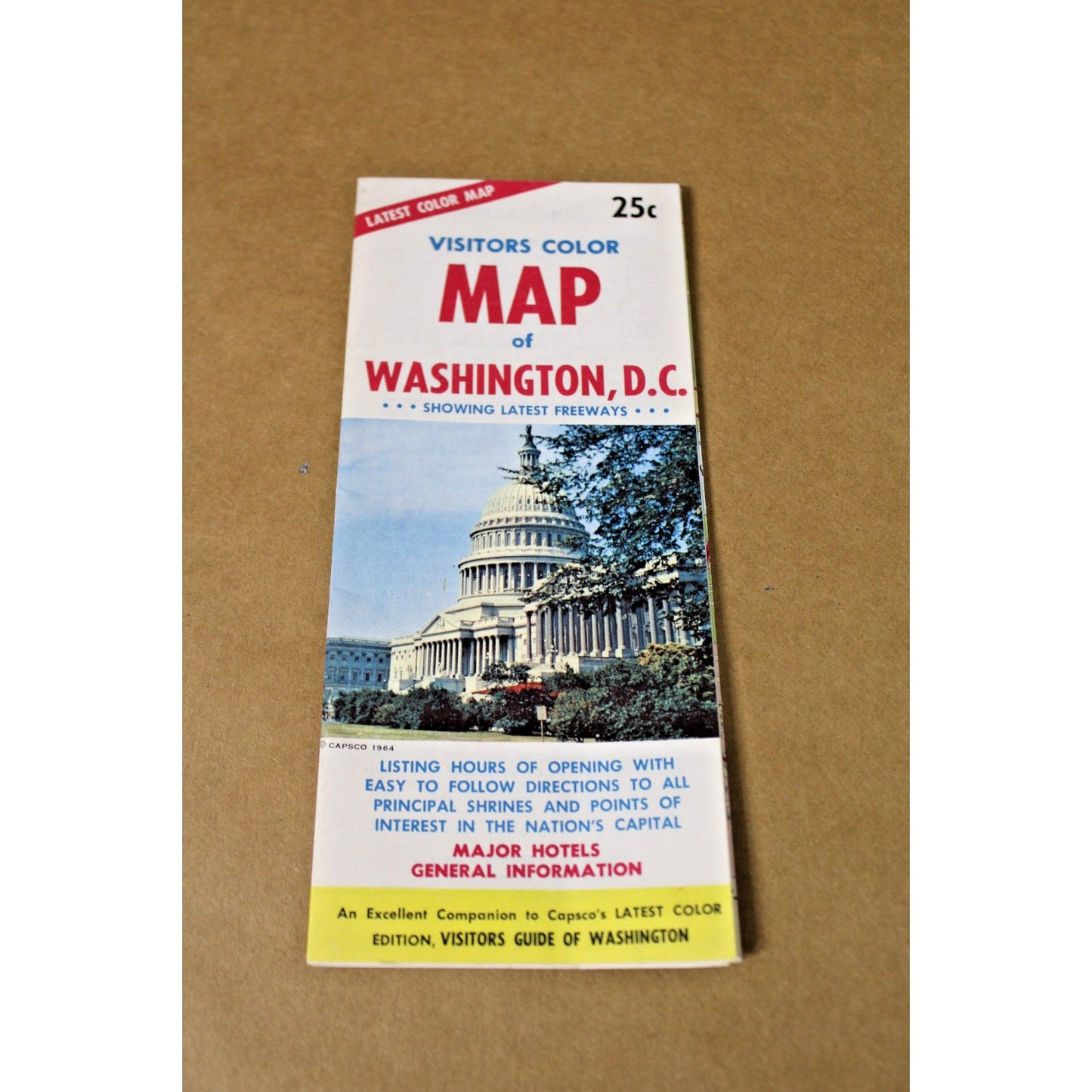 Visitors Color Map of Washington, DC - 1964 Capsco Maps