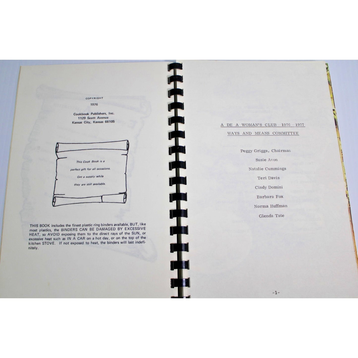 Vintage A de A Women's Club Cookbook Kissin Wears Out Cookin Don't Recipes 1976