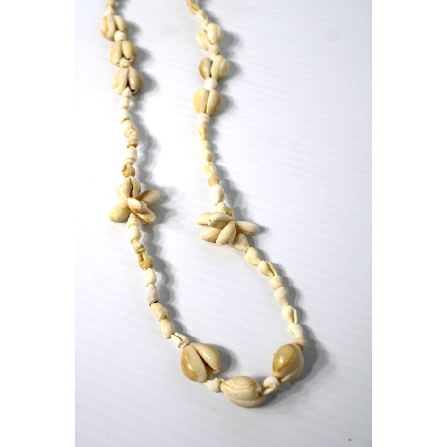 Vintage Hawaiian Cowrie Shell Necklace, 30" Boho Coastal Cowgirl