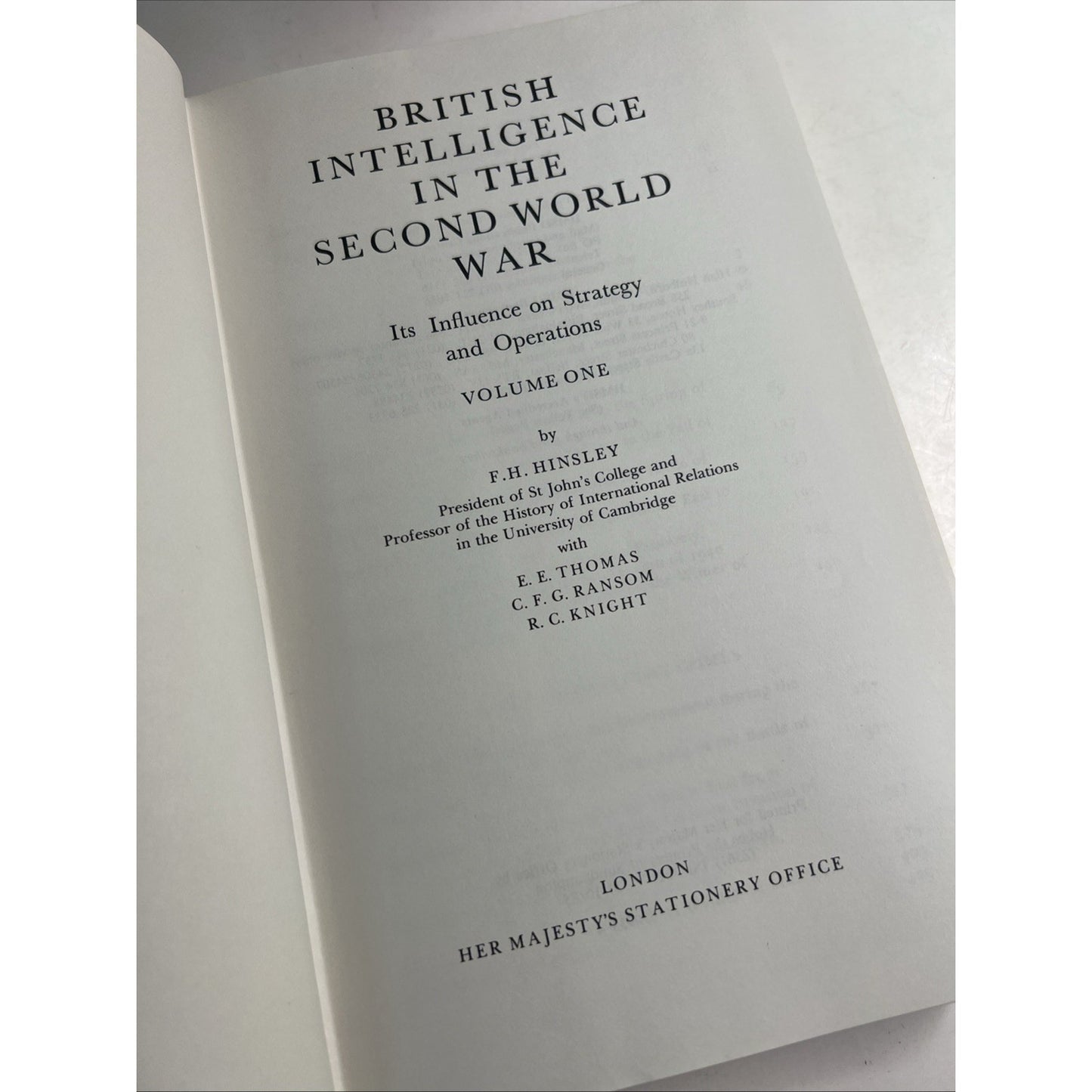 BRITISH INTELLIGENCE IN THE SECOND WORLD WAR by Hinsley 5 Vols 6 Books HC DJ