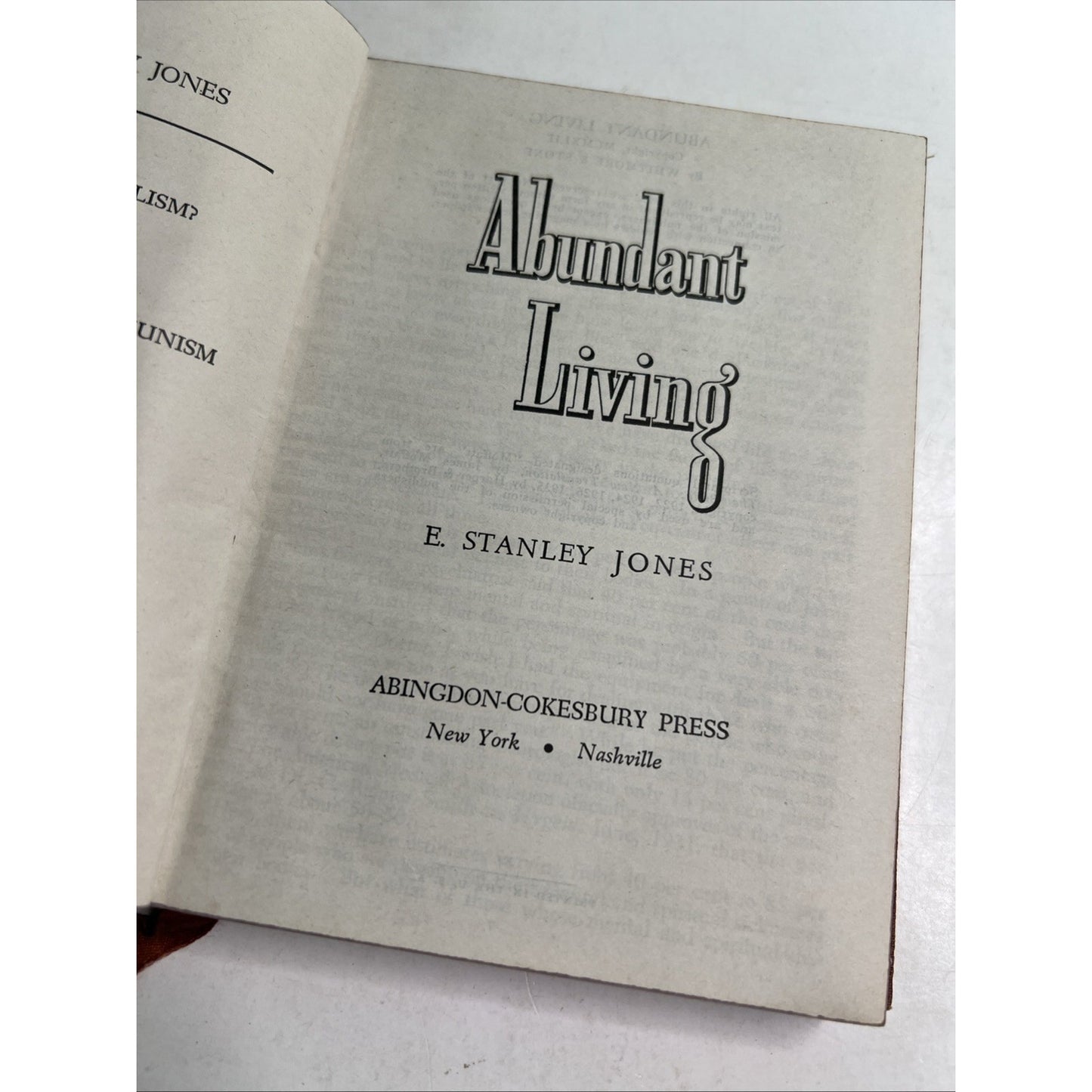 Abundant Living by E. Stanley Jones 1935 Vintage Christian Daily Devotional