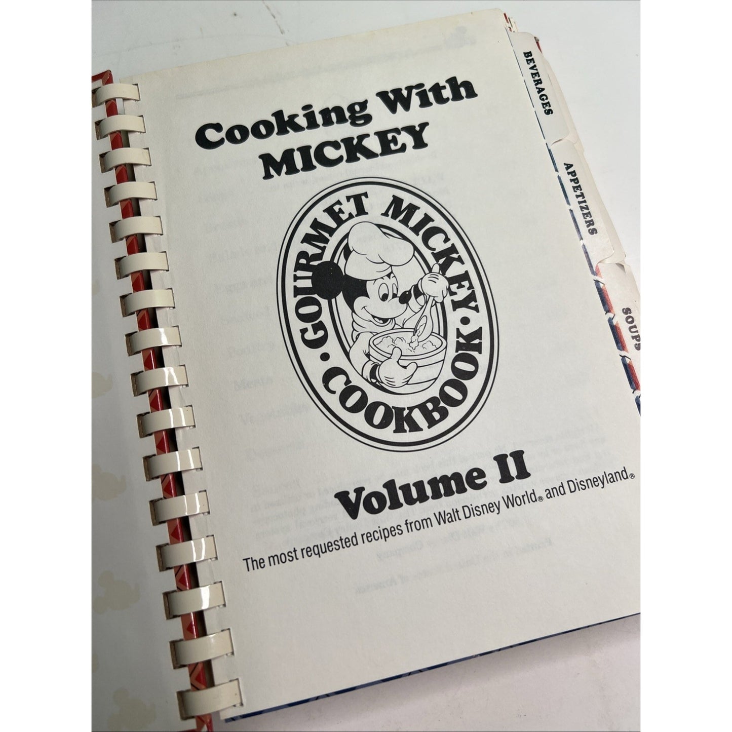 Cooking with Mickey Volume 2 Disney Cookbook Gourmet Hardcover Walt Disney VG