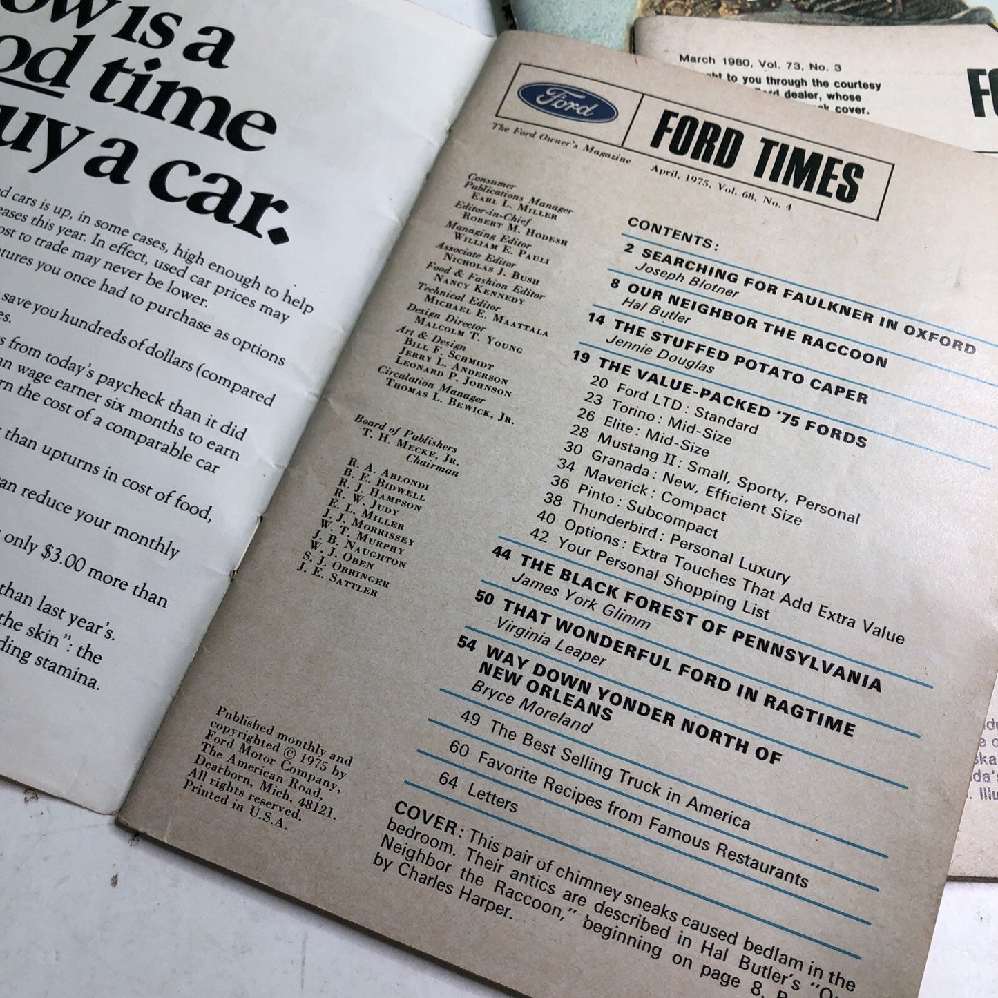 Lot Of 10 FORD TIMES MAGAZINE COLLECTION 1975 (1), 1979 (6), 1980 (3)