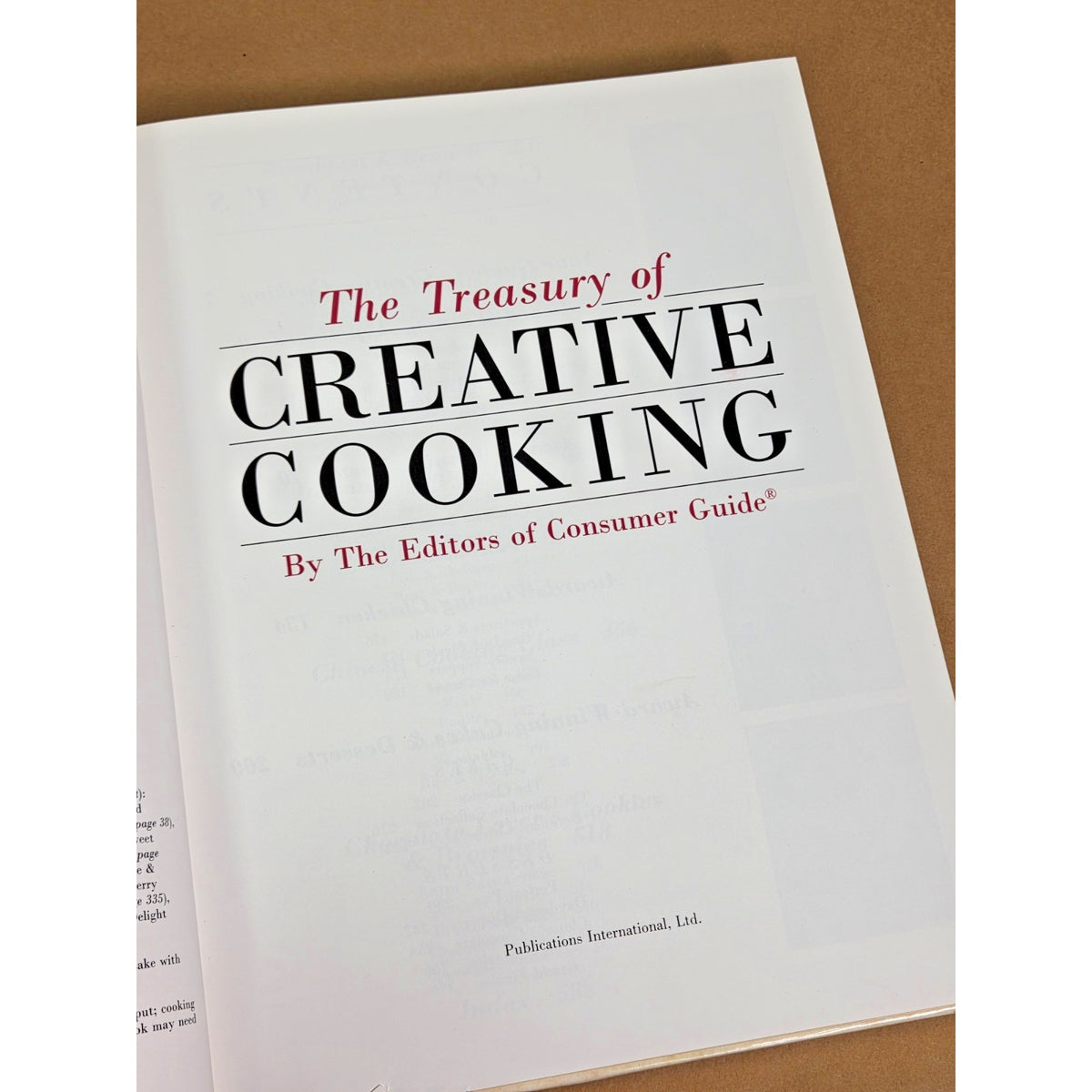 Vintage 1992 Treasury of Creative Cooking Cookbook - Gold Gilded Edges HC VG+
