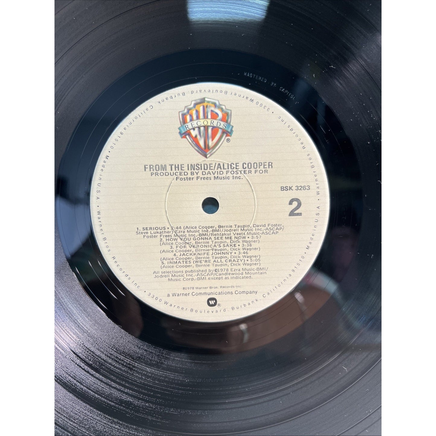 Alice Cooper FROM THE INSIDE Album Record LP Hype Stickers 1978 Warner Bros.