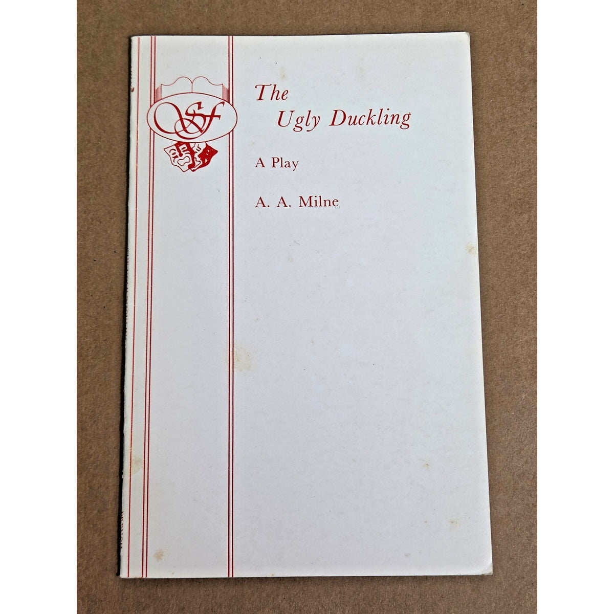 Vintage A.A. Milne "The Ugly Duckling" Play Script Samuel French Acting Edition