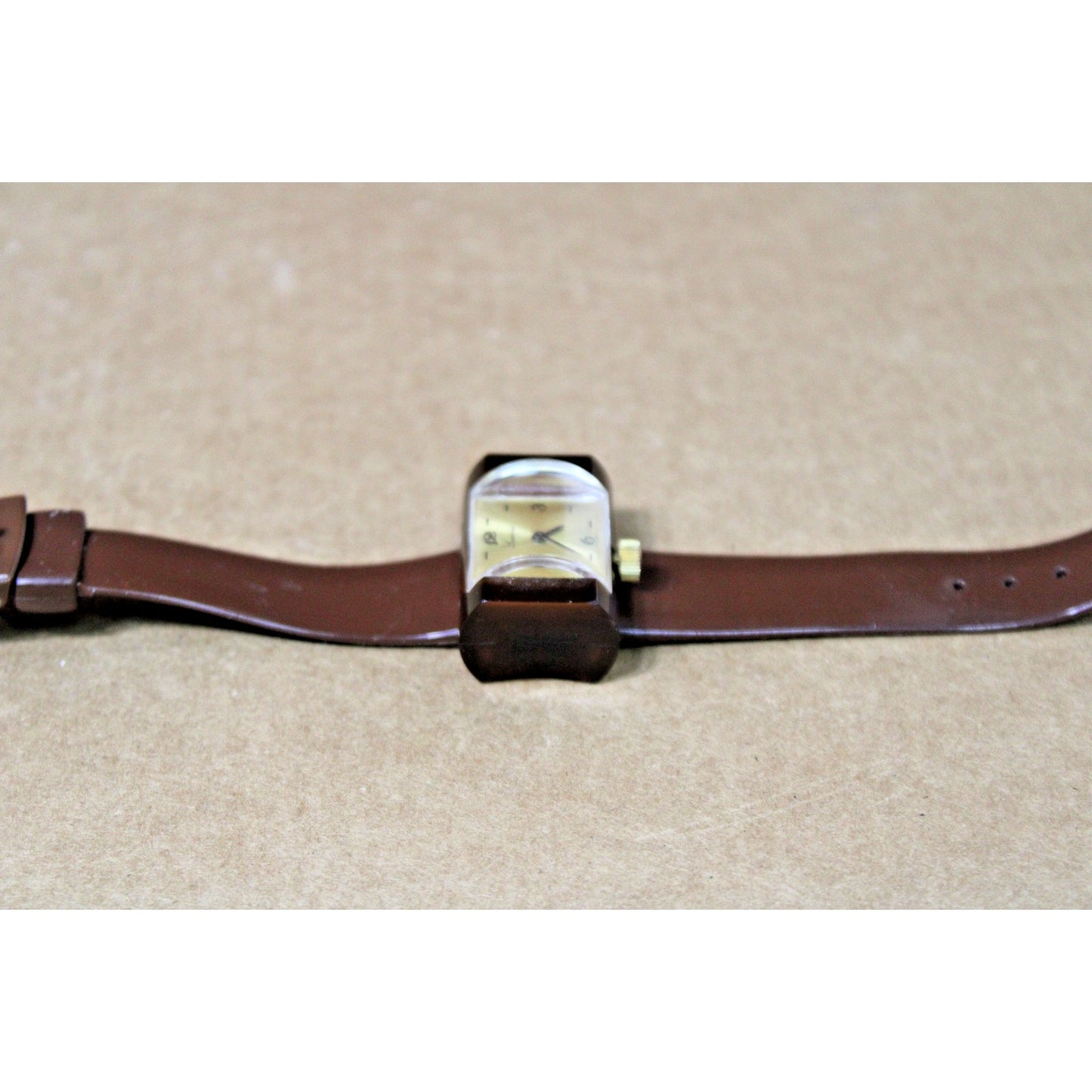 Vintage Mod 1970s Lucerne Ladies Watch, Plastic/ Acrylic, Bottom Wind, Groovy!