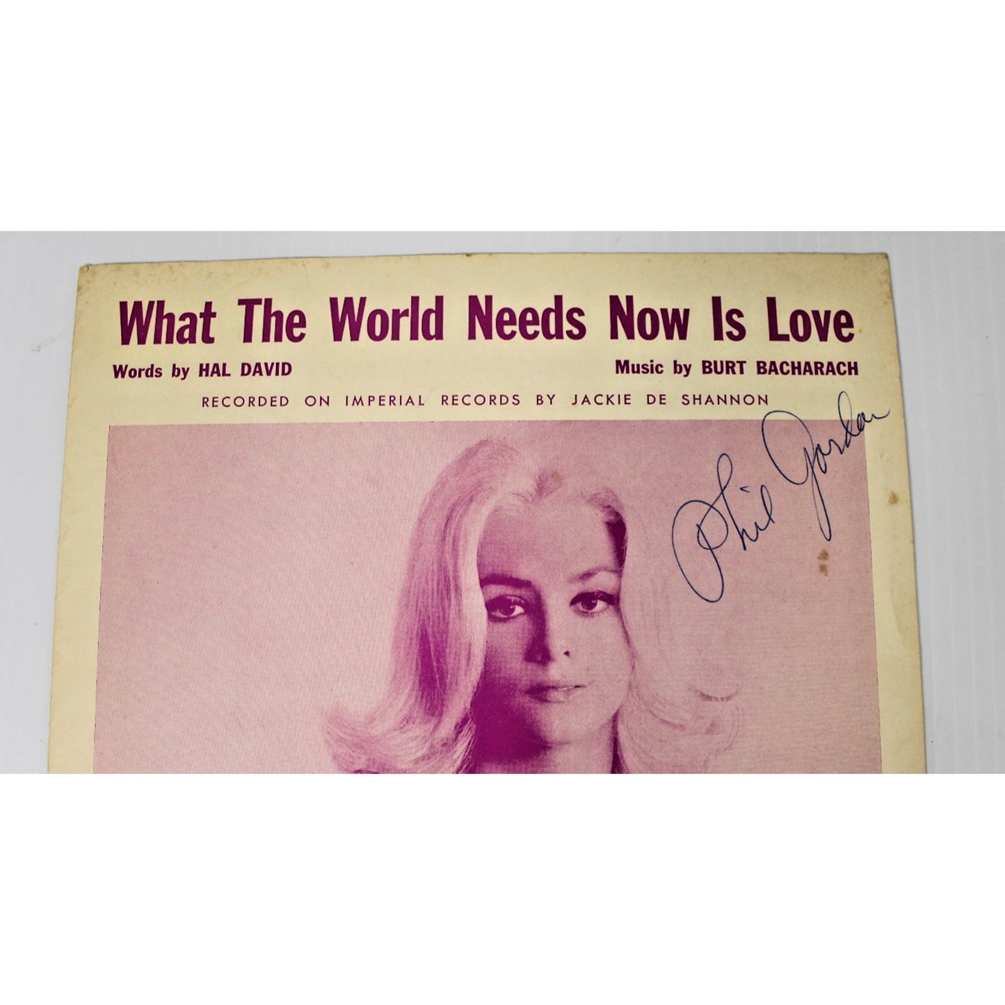 Vintage Sheet Music- 3 Songs by Burt Bacharach & Hal David, Signed Phil Gordon
