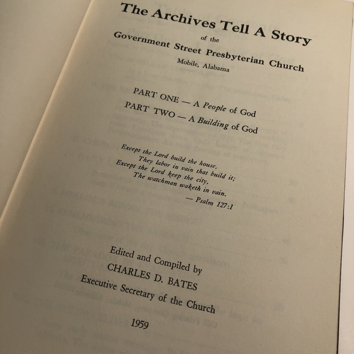 The Archives Tell A Story Gov’t Street Presbyterian Church by Charles D. Bates