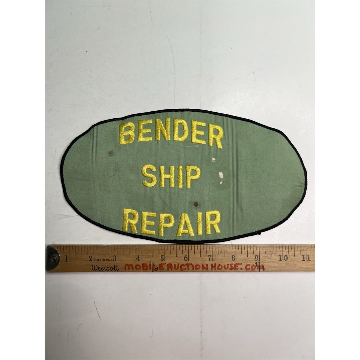 BENDER SHIP REPAIR Mobile Alabama Large Embroidered Patch Non Adhesive Used C