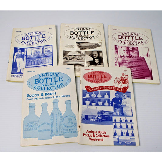 Lot of 5 Issues "Antique Bottle & Glass Collector" June to November 1987