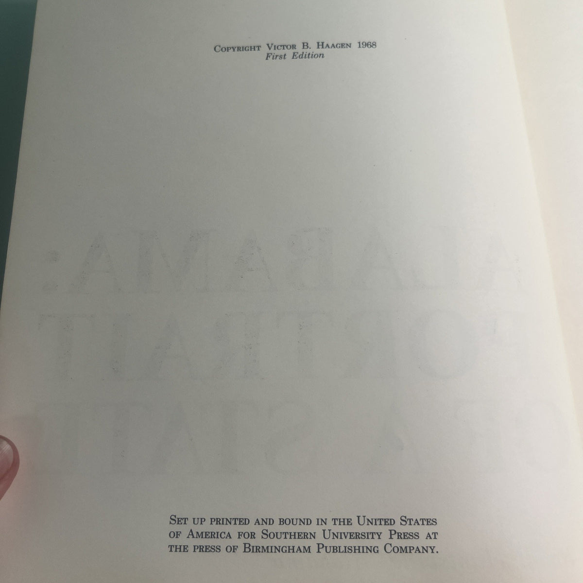 1968 HC Alabama: Portrait of A State Victor B. Haagen First Edition Illustrated