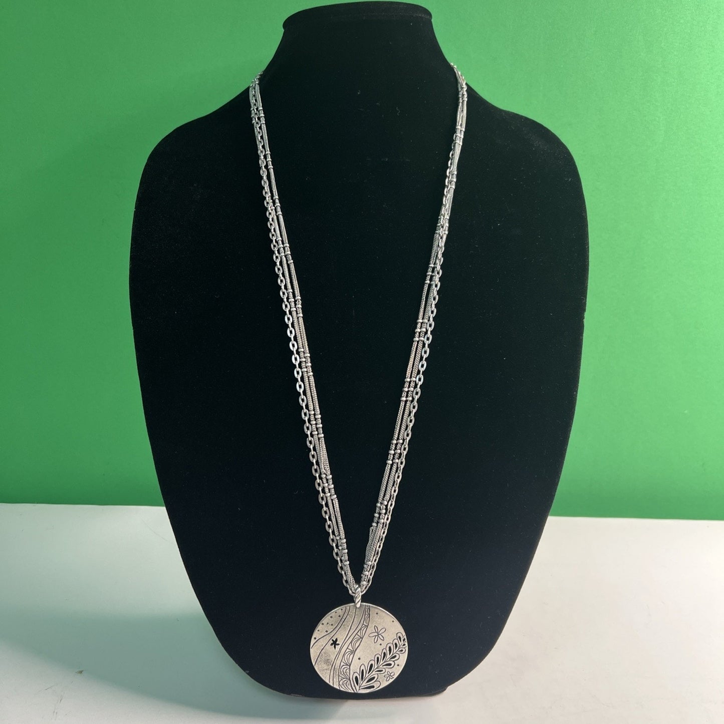Coldwater Creek Circle Of Life Necklace Statement Piece Multi Strand & Pendant