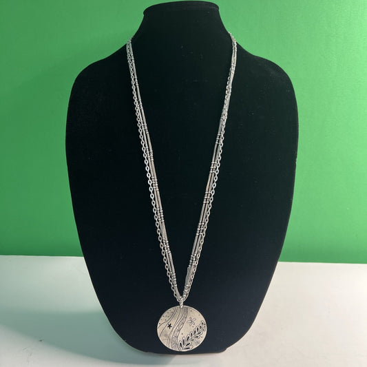 Coldwater Creek Circle Of Life Necklace Statement Piece Multi Strand & Pendant