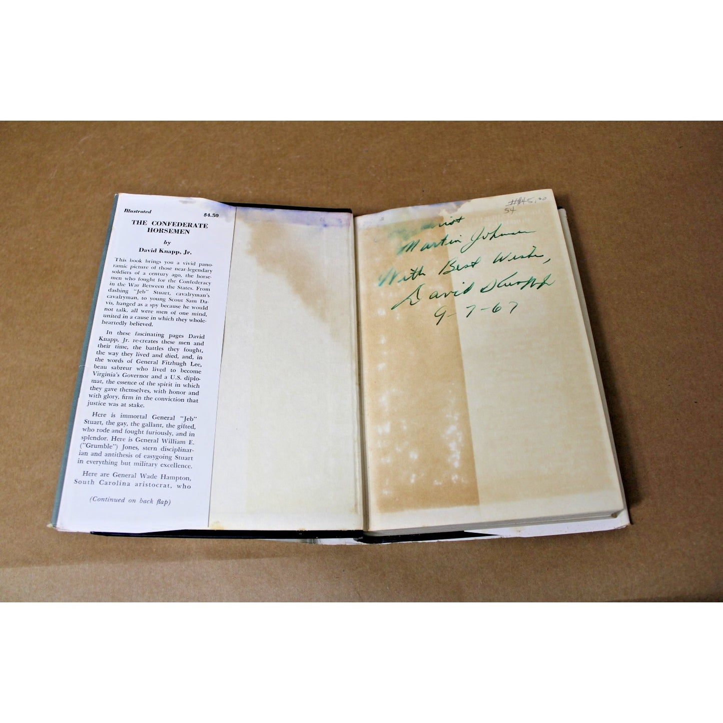 1966 Signed First Edition, The Confederate Horsemen, David Knapp, Jr, Mobile, AL